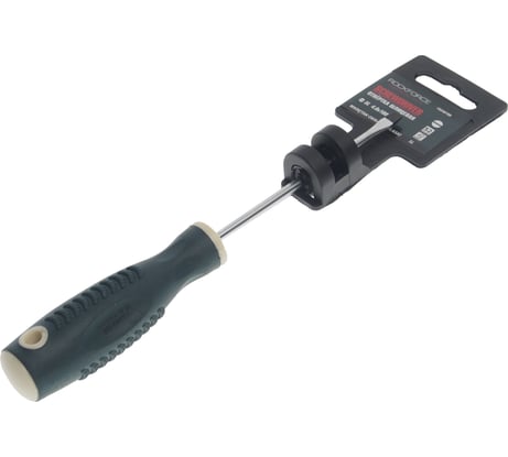 Шлицевая магнитная отвертка Rockforce Profi S2 SL4.0х100мм, на пластиковом держателе RF-70340100(28262)