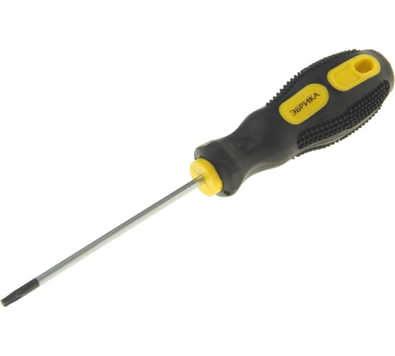 Отвертка ЭВРИКА TORX T10х75мм 3мм магнитная с противоскользящей ручкой ER-7DT-01