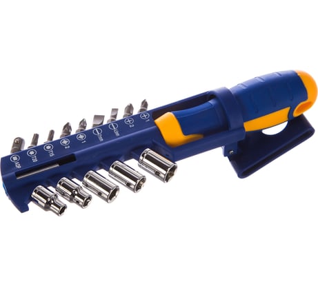 Отвертка с битами и головками 15 предметов KRAFT KT 700403