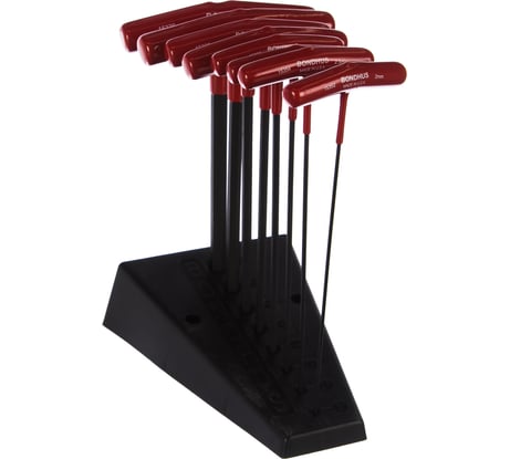 Набор из 8 Т-образных длинных ключей BONDHUS 230 мм 2-10мм в стенде 15389