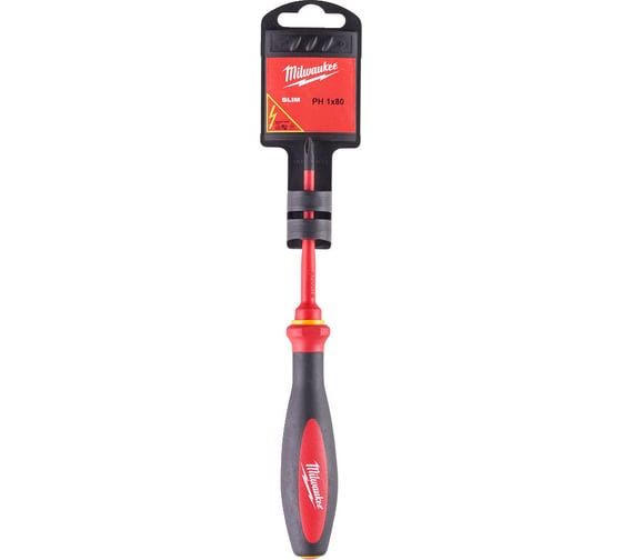 Изолированная тонкая отвертка Milwaukee VDE PH1 x80 4932471448 1