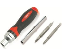 Реверсивная отвертка 7 в 1 TOPTUL + удлинитель, биты GAAR0402