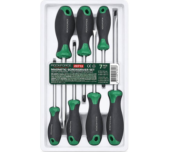 Набор магнитных отверток Rockforce Profi S2, 7 предметов RF-20713(28245)