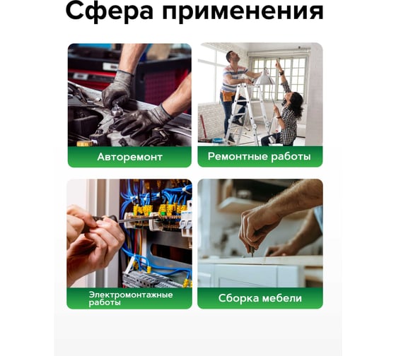 Набор магнитных отверток Rockforce Profi, 10 предметов RF-7010A(27193)