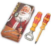 Отвёртка WERA Christmas 2023 Набор: 1062 i PH VDE диэлектрическая, PH 2x100 мм, Black Point + открывалка, 2 пр., подарочная упаковка WE-05134924001