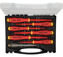 Набор диэлектрических отверток SL/PH/PZ E-Slim, отвертка тестер напряжения сети Felo Ergonic в кейсе, 7 шт 41380736