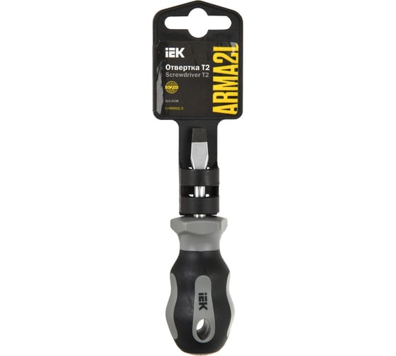 Отвертка IEK Arma2l 5 sl6,5x38 т2 A2L5-SC10-T2-SL-65-038