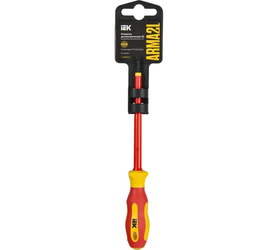 Отвертка IEK Arma2l 5 диэлектрическая sl3,5x100 т2 A2L5-SC30-T2-SL-35-100