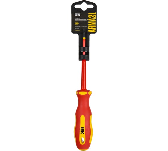 Отвертка IEK Arma2l 5 диэлектрическая slim sl4,0x100 т2 A2L5-SC31-T2-SL-40-100