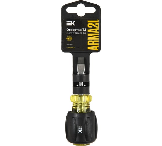 Отвертка IEK Arma2l 5 sl6,5x38 т3 A2L5-SC10-T3-SL-65-038