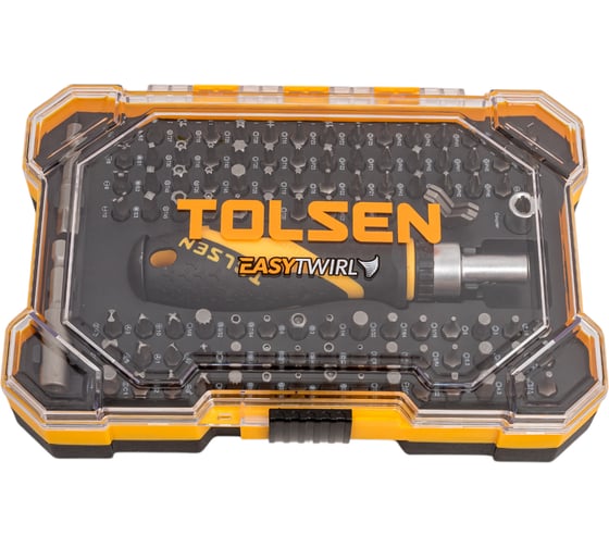 Набор вставок (бит) TOLSEN 1/4", PH, PZ, Hex, Torx, Slotted, 105 предметов 20188