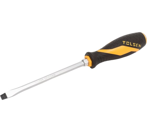 Шлицевая отвертка TOLSEN "GRIPro" Slotted 8.0 мм, 150 мм, силовая 20117