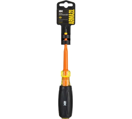 Отвертка IEK Arma2l 5 диэлектрическая slim pz/sl2x100 т3 A2L5-SC31-T3-ZS-20-100