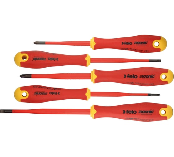Набор диэлектрических отверток Felo Ergonic E-SLIM SL/PZ, 5 шт. 41385398