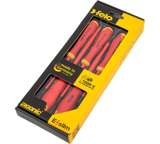Набор диэлектрических отверток Felo Ergonic E-SLIM SL/PZ, 5 шт. 41385398