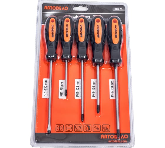 Набор отверток АвтоDело 5 предметов блистер 30771 12626