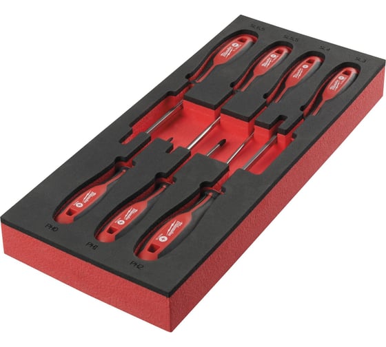 Ложемент для инструментальной тележки с отвертками Milwaukee SL/PH 7 предметов 4932492394 1