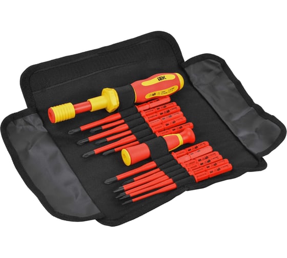 Отвертка IEK Arma2l 5 динамометрическая с жалами slim 14шт A2L5-NS50-T2-14 1
