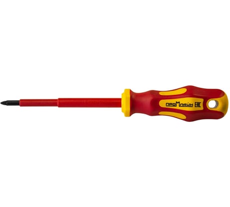 Отвертка Промлайн диэлектрическая с крест. шлицем PZ1x100 мм, до 1000 В, CrV, ПЛ02203021_023