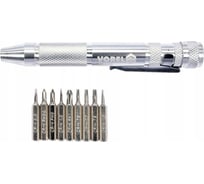 Реверсивная отвертка-ручка с битами VOREL 10 шт. 64400
