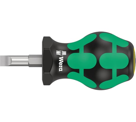 Шлицевая отвертка WERA 335 stubby короткая SL .2x6.5x25 мм WE-008843