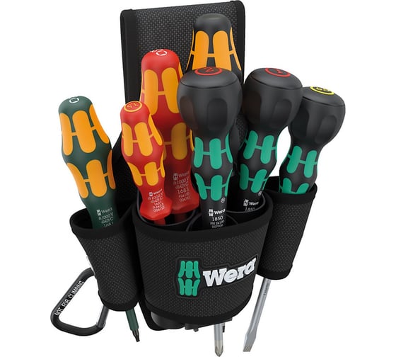 Набор отвёрток в поясной сумке WERA 9622 Belt-Pouch Set 3 8 предметов WE-300306