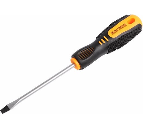 Шлицевая отвертка REXANT SL 5х100 мм, двухкомпонентная рукоятка 12-4722