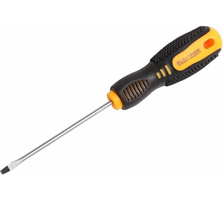 Шлицевая отвертка REXANT SL 3х75 мм, двухкомпонентная рукоятка 12-4721