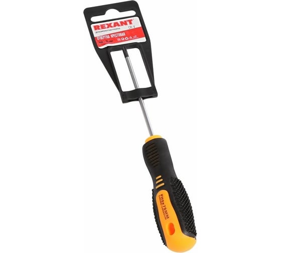 Крестовая отвертка REXANT PH 0х75 мм, двухкомпонентная рукоятка 12-4726