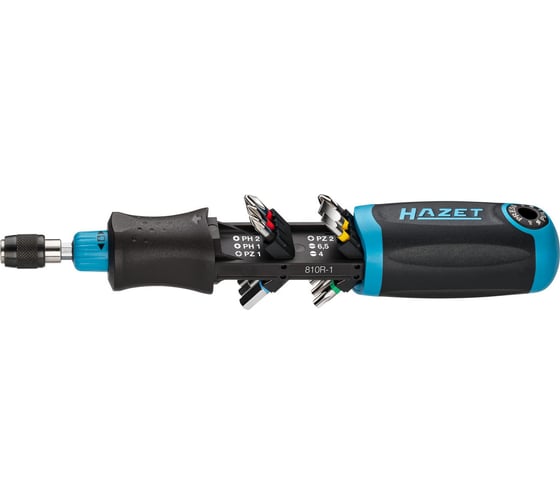 Отвертка для бит с трещоткой с интегрированным набором бит HAZET 810R-3 1