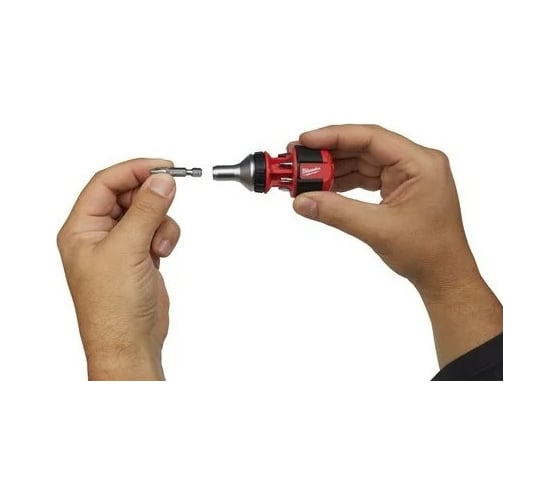 Отвертка универсальная Milwaukee короткая, с трещоткой, 8 в 1 ...