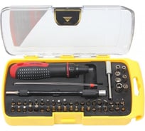 Реверсивная телескопическая отвертка с гибким удлиннителем, пинцетом, комплектом бит и головок BaumAuto 53пр, в пластиковом футляре BM-30314253(15716)