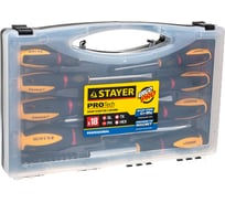 Набор отверток STAYER PROFESSIONAL PROTech Cr-Mo, отвертки 7шт, отвертка-битодержатель, биты 10шт 25133-H8_z02