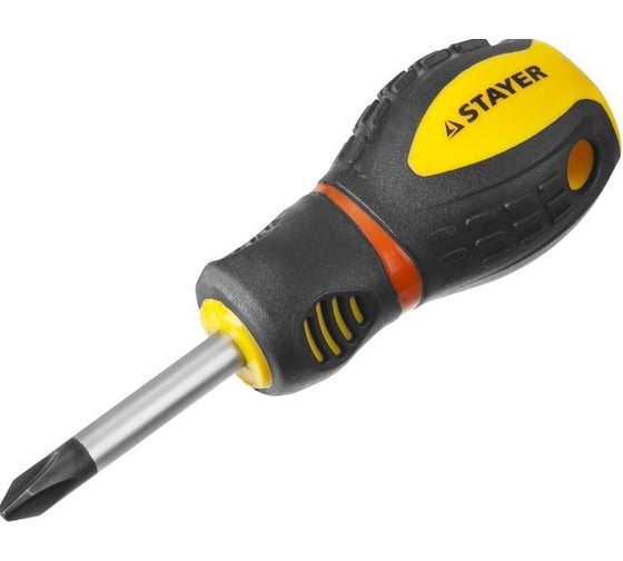 Отвертка STAYER PROFI PROTech, двухкомпонентная рукоятка, намагниченная, Cr-Mo, PH1x38мм 25132-1-38_z02 1
