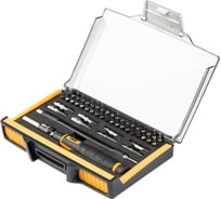 Отвертка с набором бит и торцевых головок для точных работ Denzel гибкий привод, 48 шт, crmo 7711599