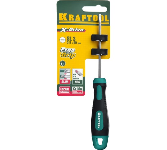 Отвертка KRAFTOOL SL, 3,0x80мм 250071-3.0-080