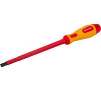 Отвертка Kraftool Expert высоковольтная Cr-Mo-V стержень двухкомпонентная маслобензостойкая рукоятка SL 8.0x175 мм 250083-8.0-175