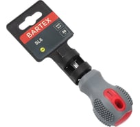 Плоская отвертка BARTEX SL6x38 мм, антискользящая двухкомпонентная рукоятка, CrV сталь 138267