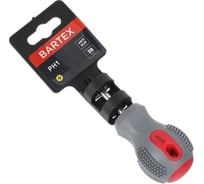 Крестовая отвертка BARTEX PH1x38 мм, антискользящая двухкомпонентная рукоятка, CrV сталь 138276