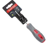 Крестовая отвертка BARTEX PH0x75 мм, антискользящая двухкомпонентная рукоятка, CrV сталь 138273