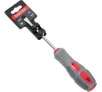 Плоская отвертка BARTEX SL6x100 мм, антискользящая двухкомпонентная рукоятка, CrV сталь 138265