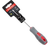 Плоская отвертка BARTEX SL3x100 мм, антискользящая двухкомпонентная рукоятка, CrV сталь 138256
