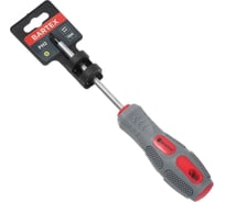 Крестовая отвертка BARTEX PH2x100 мм, антискользящая двухкомпонентная рукоятка, CrV сталь 138278