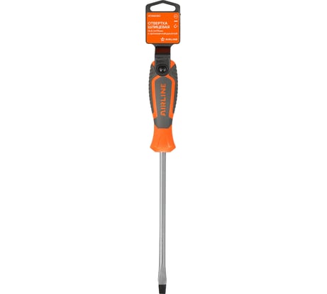 Шлицевая отвертка Airline SL8.0x175мм, магнитный наконечник, пласт.подвес ATAW080