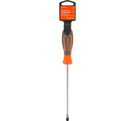Шлицевая отвертка Airline SL5.0x150мм, магнитный наконечник, пласт.подвес ATAW053