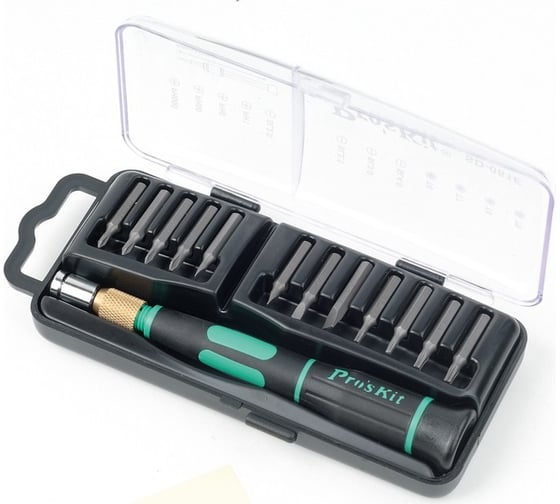Прецизионная отвертка со сменными битами 12шт. ProsKit SD-081E С00034095