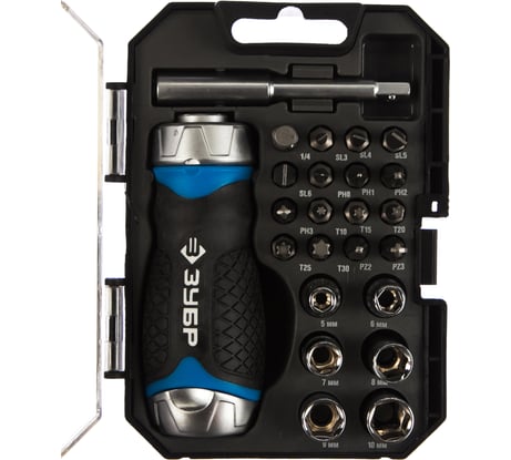 Реверсивная отвертка с насадками, 24шт Зубр ПРОФИ 25353-H24