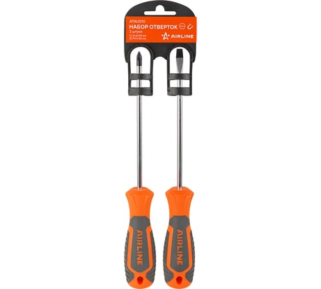 Набор отвёрток Airline SL5x125 мм, PH1x125 мм, пластиковый подвес, 2 предмета ATAU010