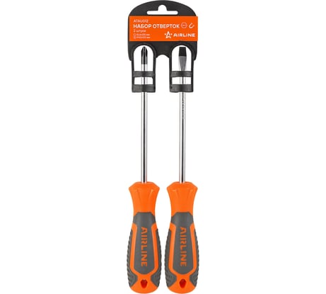 Набор отвёрток Airline SL6x125 мм, PH2x125 мм, пластиковый подвес, 2 предмета ATAU012