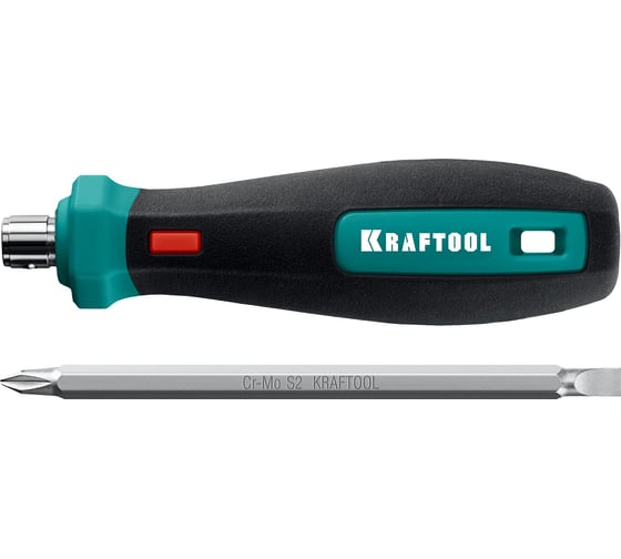 Универсальная отвертка Kraftool с двусторонним стержнем PH0-1-2-3 PZ1-2-3 SL 6 мм 8 в 1 26168
